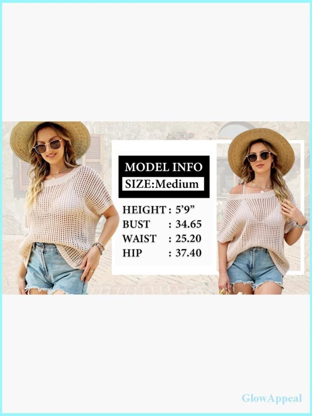 Crochet Knit Swim Coverup - Scoop Neck Short Sleeve Beach Top